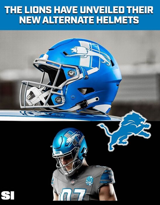 Lions unveil new alternate helmet for 2023 season