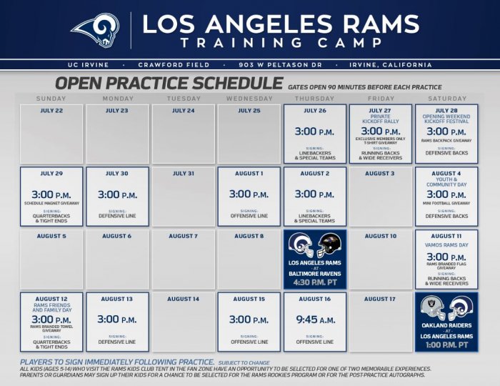 LA Rams August Schedule.JPG