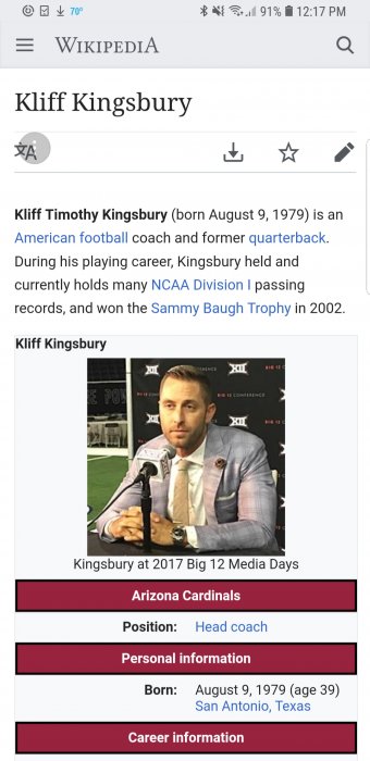 Kliff Kingsbury - Wikipedia